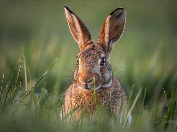 Feldhase im Gras