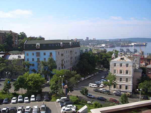 Blick auf den Hafen von Vladivostok