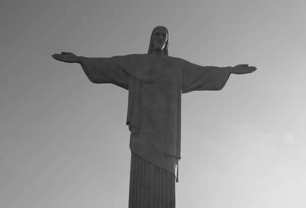 Christo Redentor in Schwarz/weiß