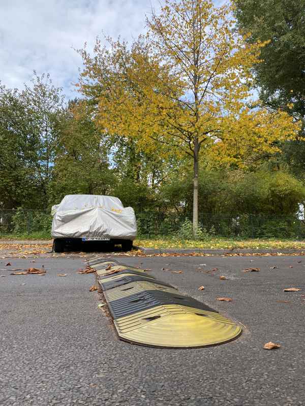 Fahrbahnschwelle - Bremsschwelle - Geschwindigkeitspoller - Poller / Foto: Alexander Hauk