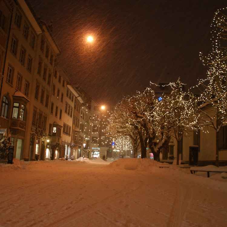 Vordergasse Schaffhausen Kirche St. Johann Winter