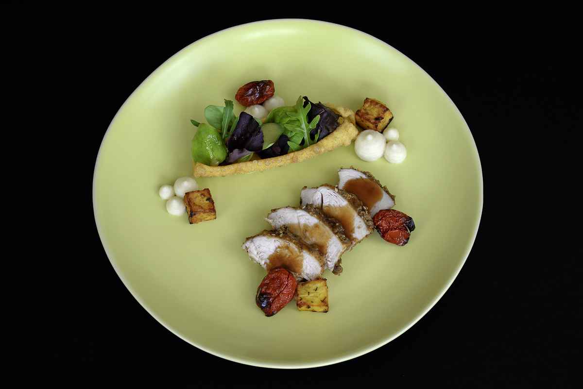 Dukkah-Hühnchen mit Sellerie und Kartoffeln
