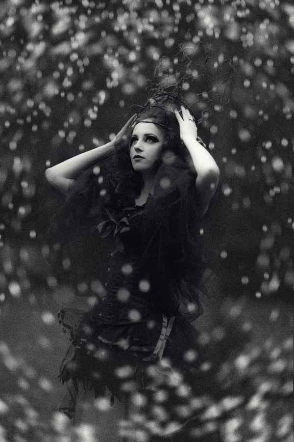 in der Mitte von einem Schneesturm