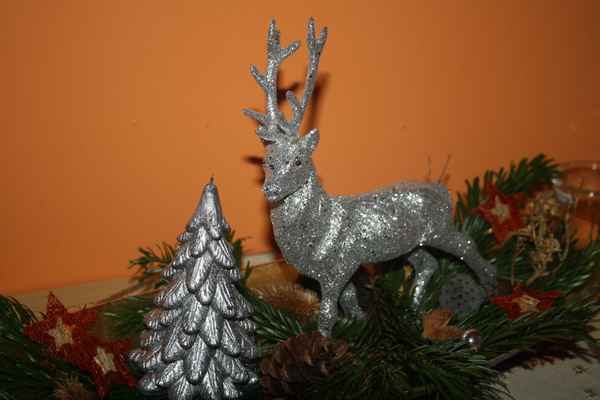 Weihnachtsdeko in silber