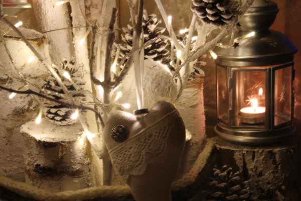 Laterne und Stoffherz