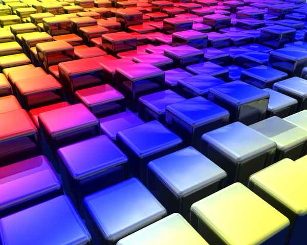 3D Regenbogen Würfel 3