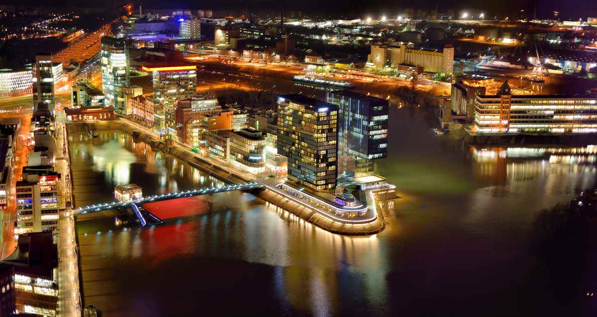 Medienhafen in Düsseldorf am Rhein