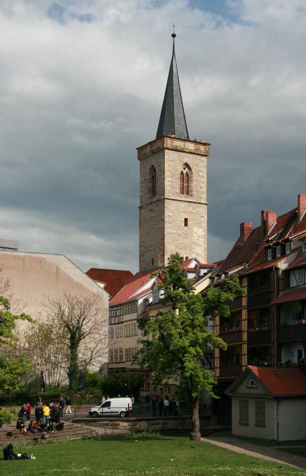 An der Krämerbrücke in Erfurt