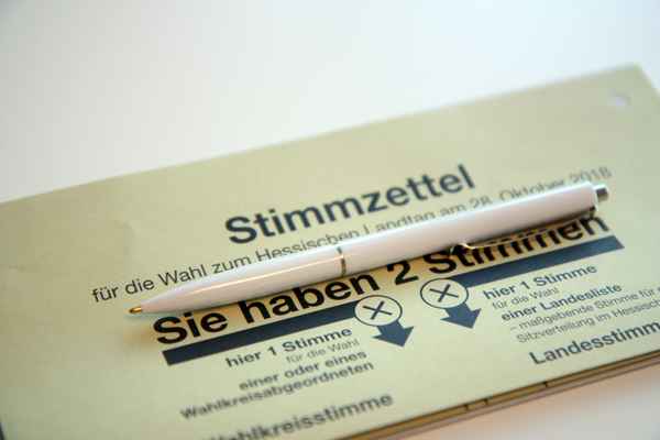 Stimmzettel zur Landtagswahl in Hessen