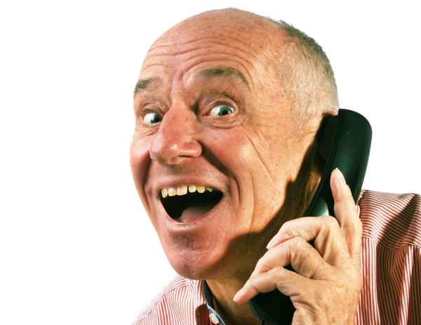 Senior telefoniert - ahaaa