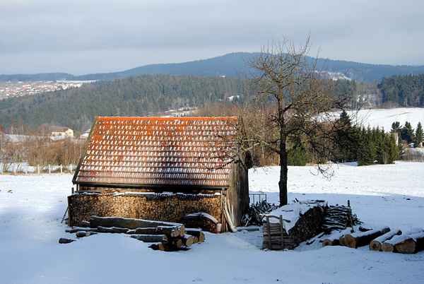 Holz vor der Hütte