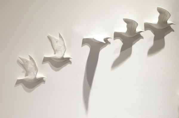 Abflug - Wanddeko in weiss