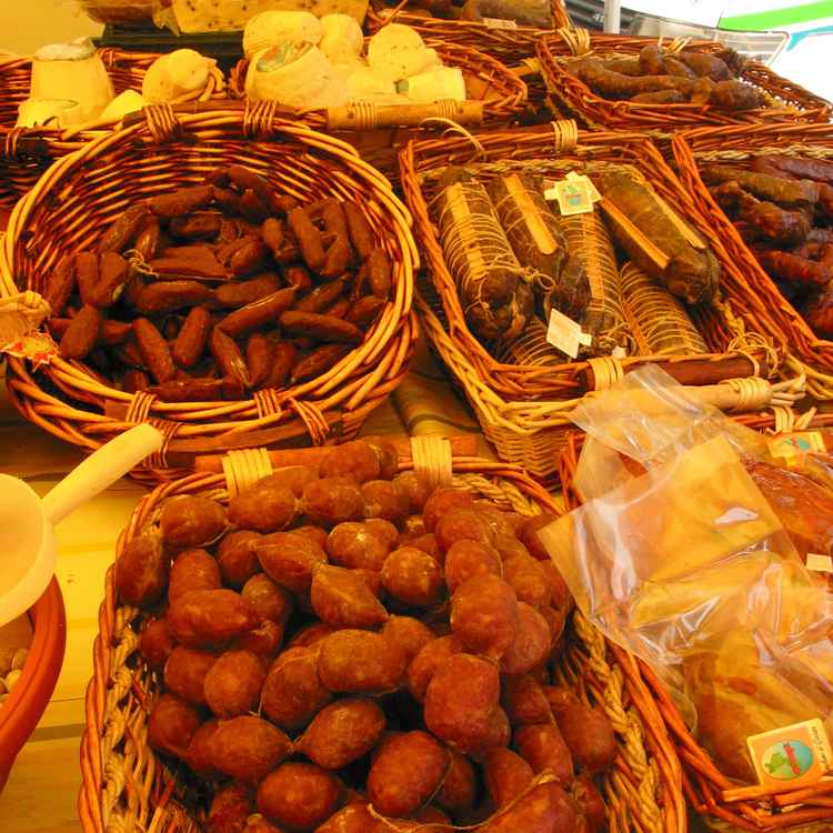 Salami auf dem Markt