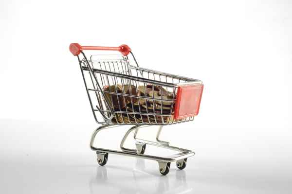 Einkaufswagen mit Kleingeld