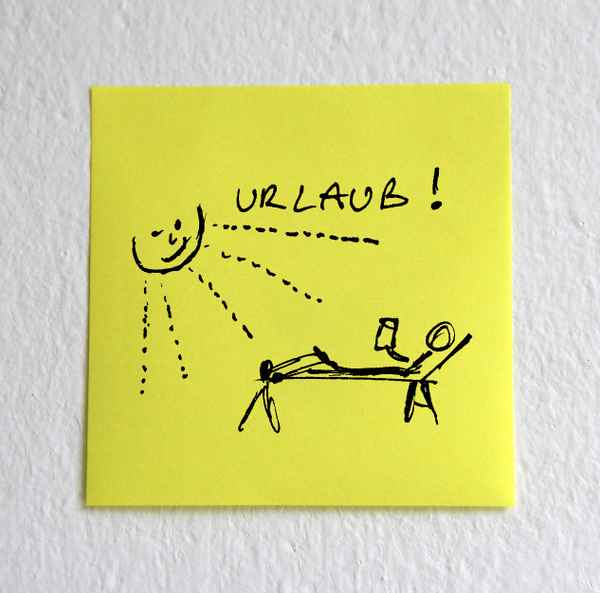 Urlaub - Post-It, Klebezettel, Haftnotiz