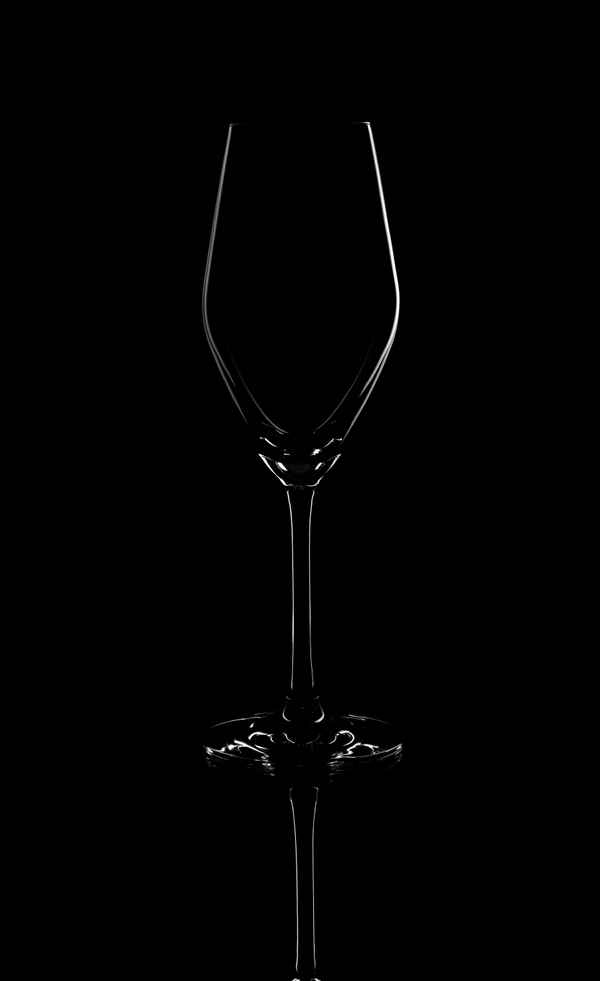 Sektglas im Streiflich