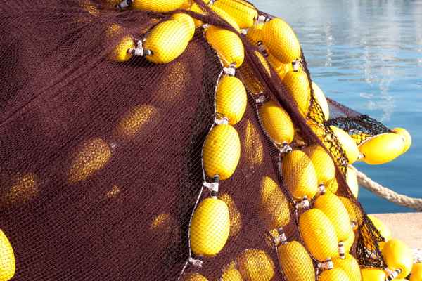 Fischernetz auf dem Pier