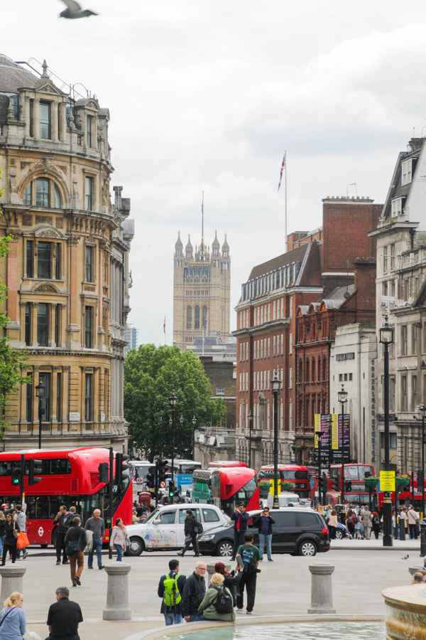 Trafalgar Square Blick auf Westminster