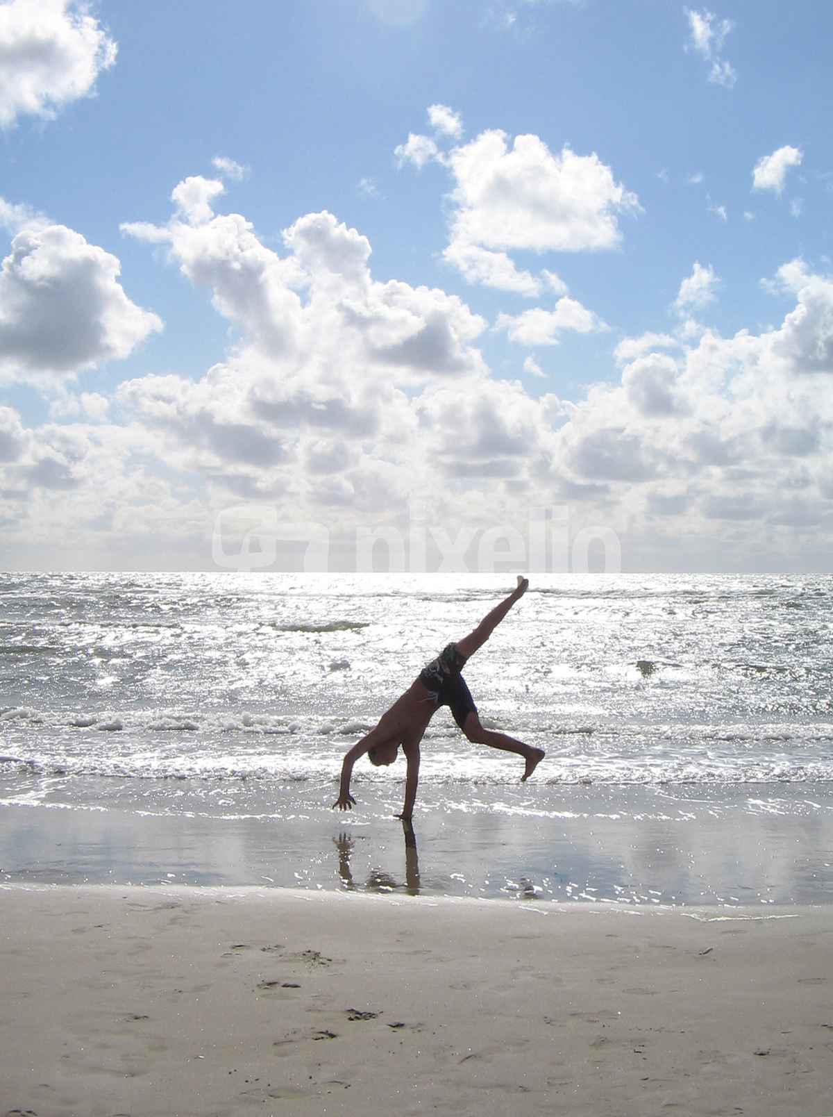 Radschlag am Strand