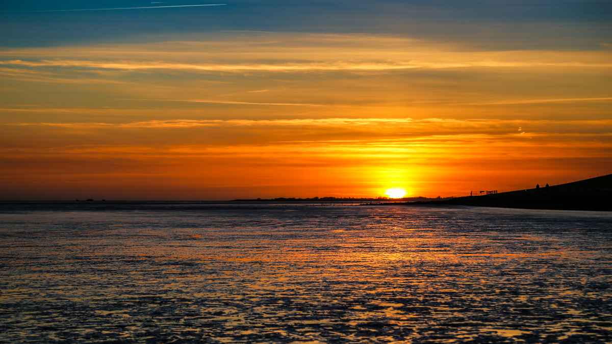 Sonnenuntergang am Wattenmeer