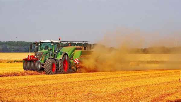 staubwolken bei der ernte