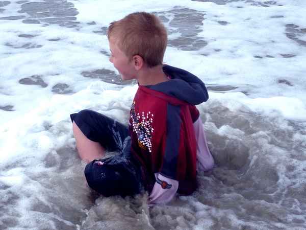 Die Sachen waren eh schon naß.