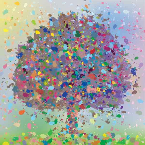 Farbkleckse-Herbstbaum