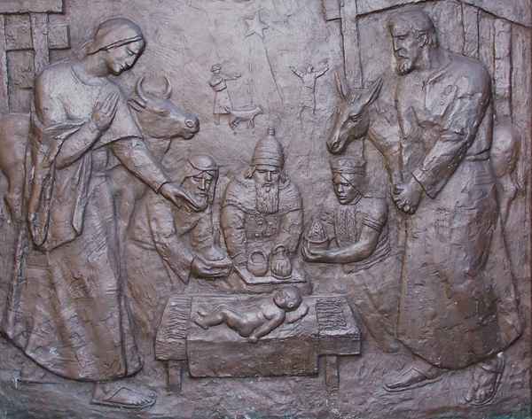 Bronzetür: Weihnachten