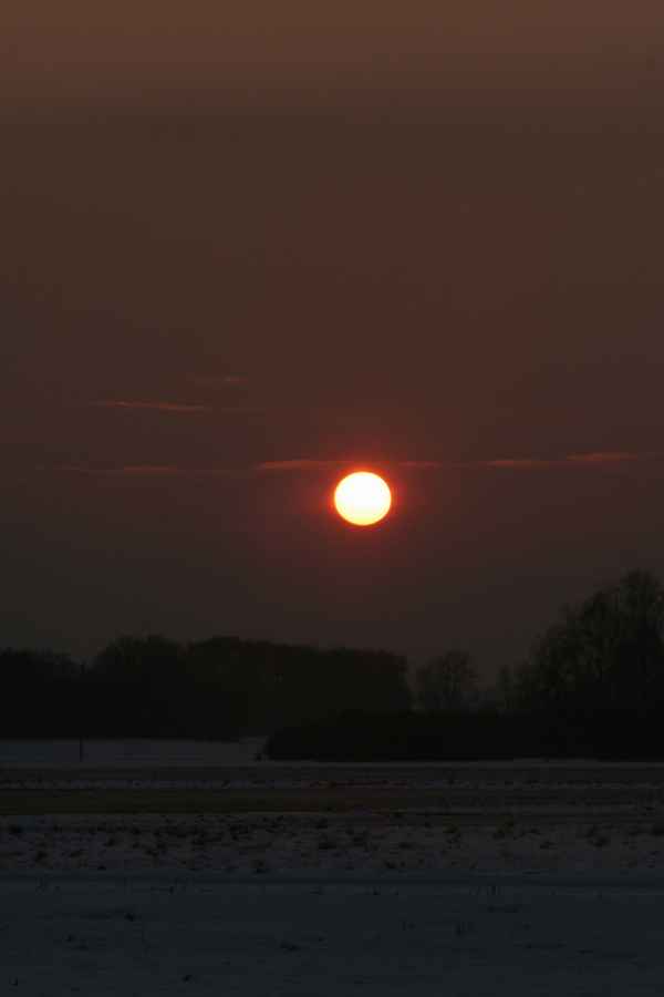 Sonne am Winterabend
