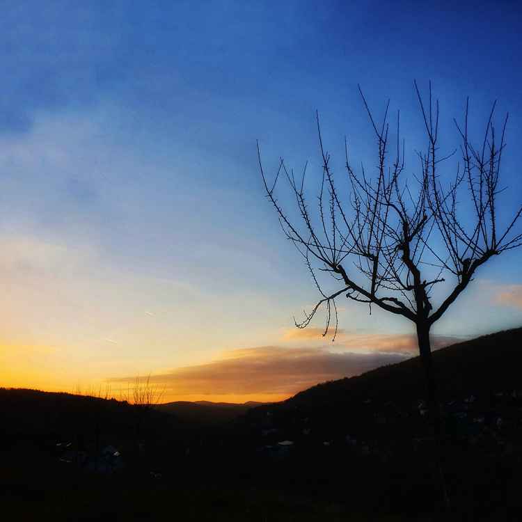 Sonnenuntergang auf dem Berg