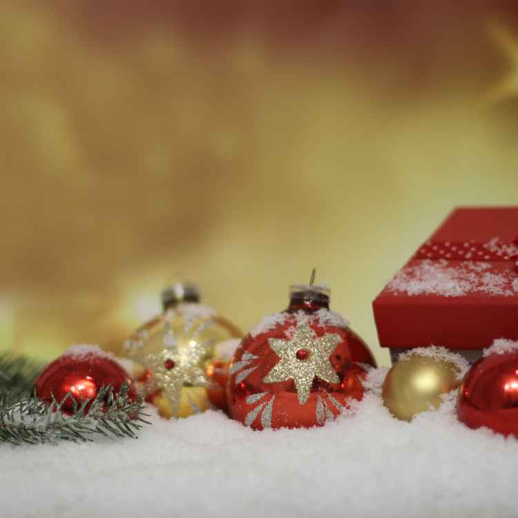 Weihnachtskugeln Hintergrund gold