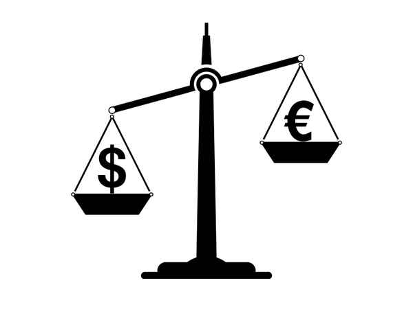 Waage-ungleich-Dollar-unten-Euro-oben
