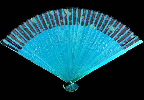 Fächer blau auf Schwarz