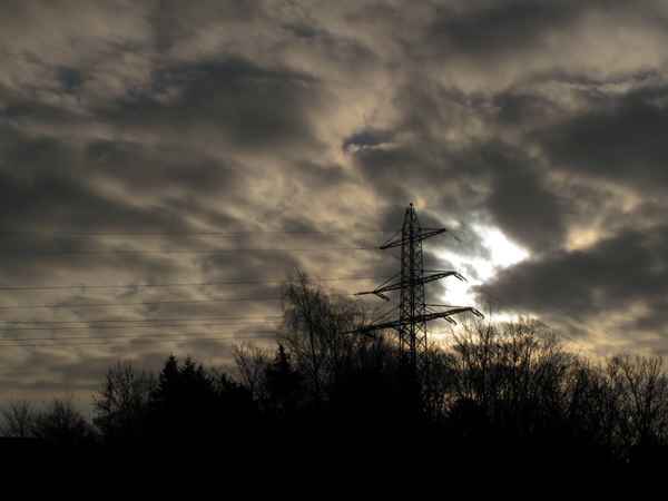 Dunkle Wolken am Abend