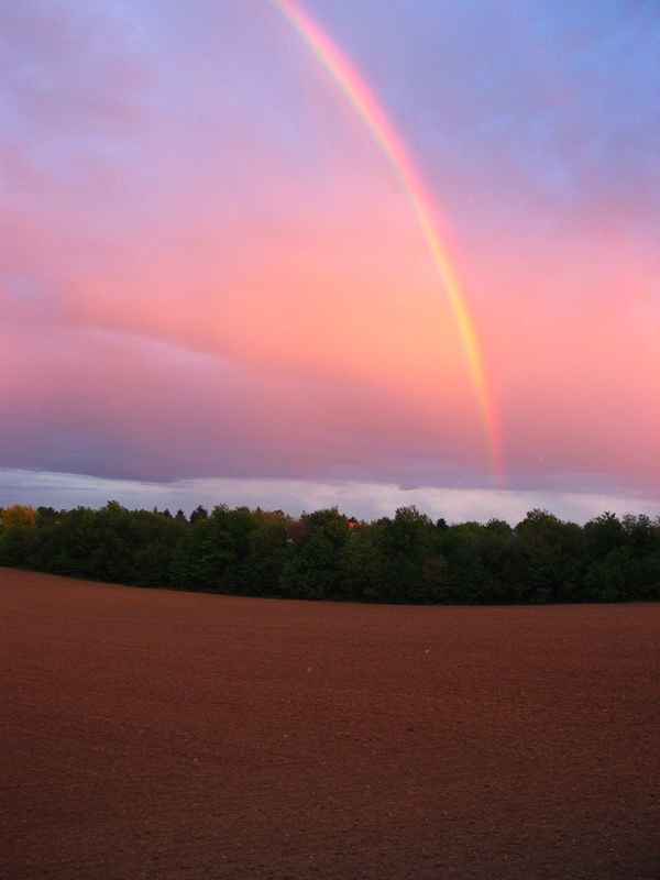 Regenbogen in der Abenddämmerung