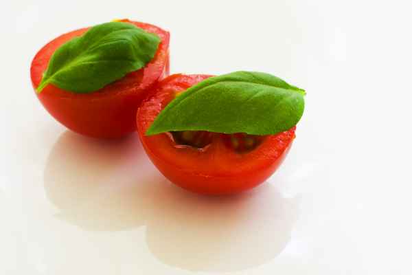 Tomate mit Basilikum