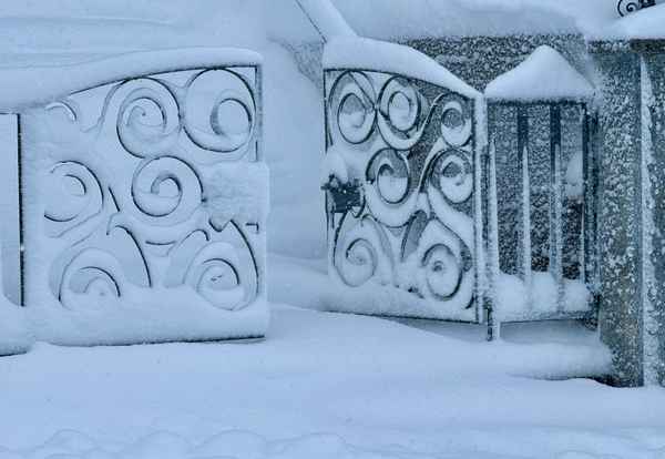 Winterliche Gartent&uuml;r