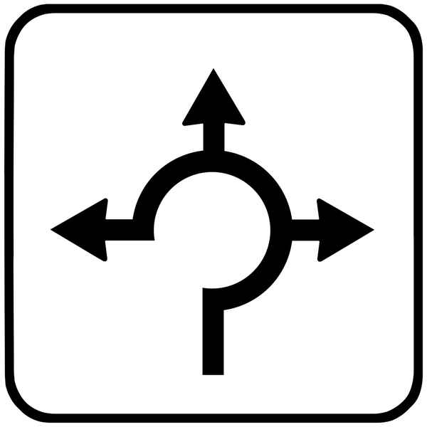 Ein gängiges Hinweisschild: Es kündigt einen Kreisverkehr an.