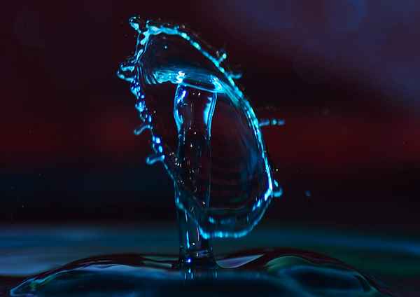 Wassertropfen in Blau