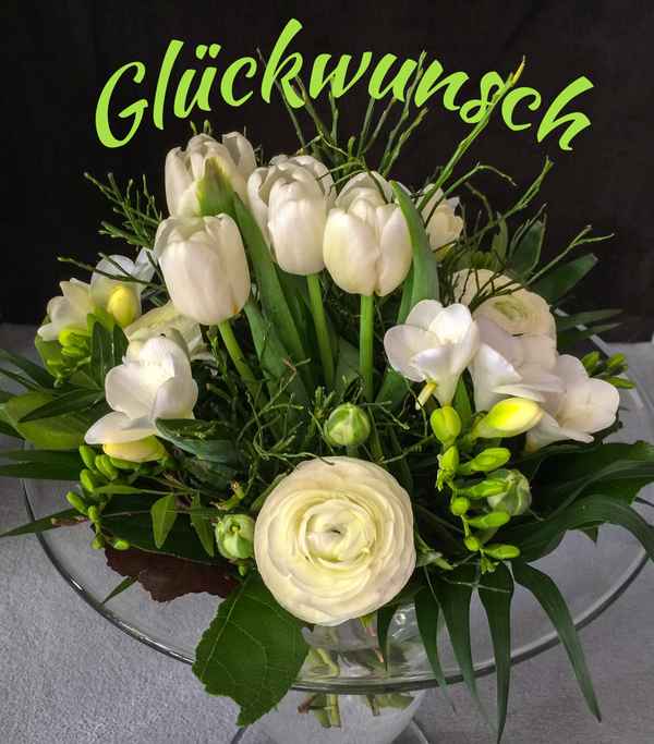Blumen mit Text Glückwunsch