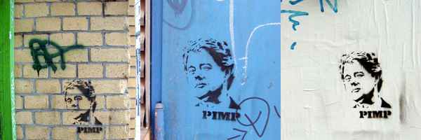 Clinton-Graffito oder auch Stencil Art
