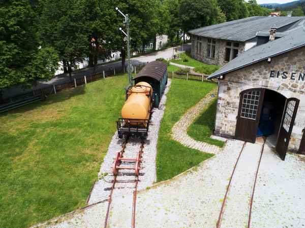 Vogelperspektive Bahnhof Bayerisch Eisenstein