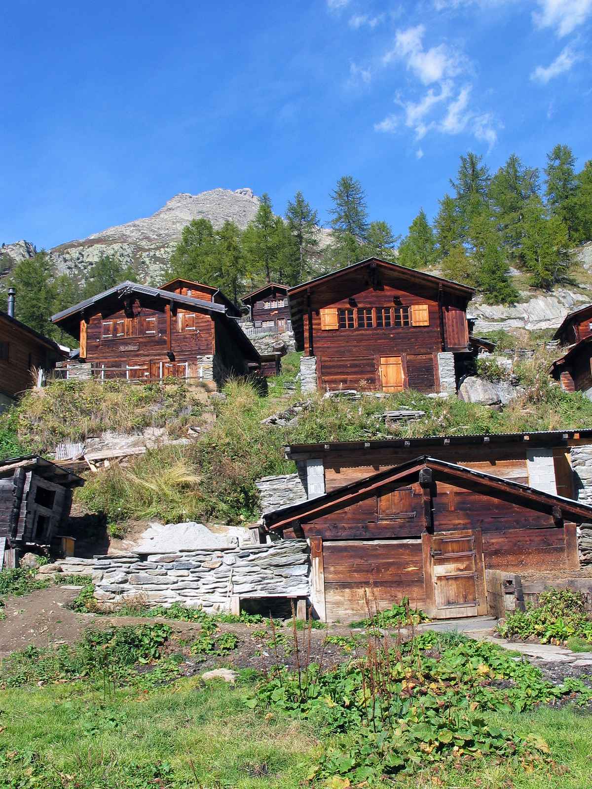 Lötschental - Häuser auf Fafleralp