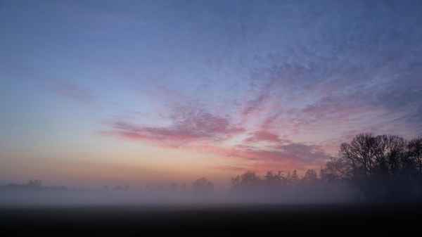 blaue stunde mit nebel