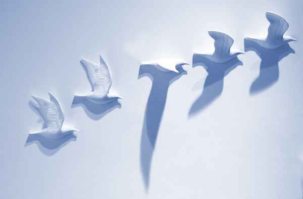 Abflug - Wanddeko in blau