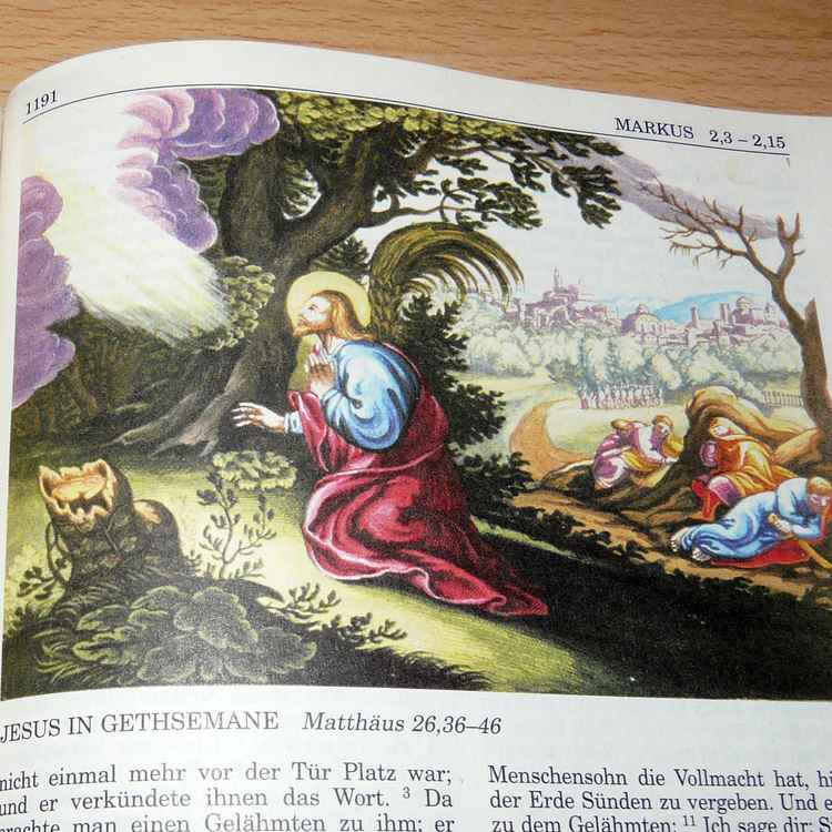 Jesus in Gethsemane - Kupferstich von Matthäus Merian