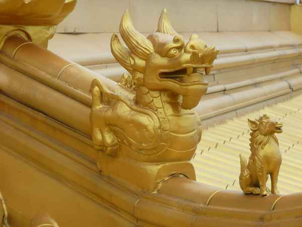 Dachdetail eines buddhistischen Tempels