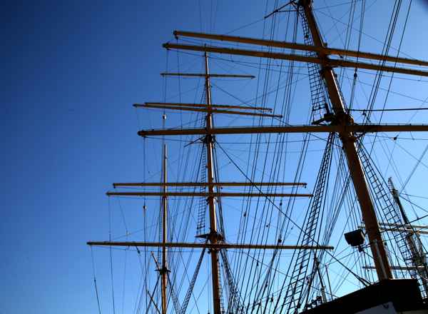 Windjammer Museumsschiff Peking im Hafen NYC