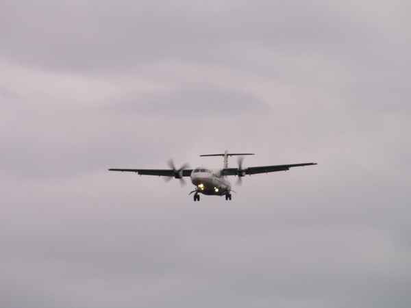 Flugzeug im Anflug auf Frankfurt