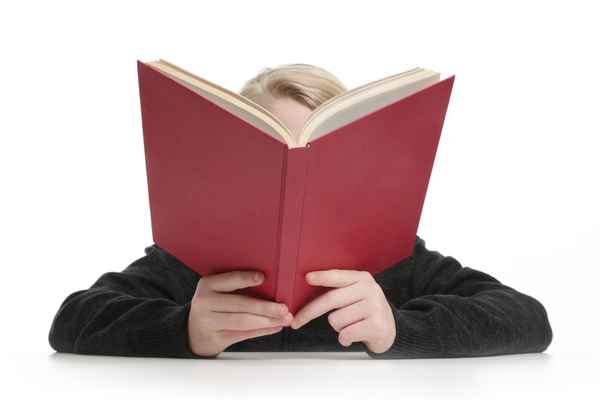 Junge vertieft ins Buch